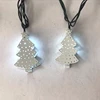 Outdoor Lighted Cone Christmas Tree Hanging Small Christmas Tree With Light Metal White Tree String Lights Sets