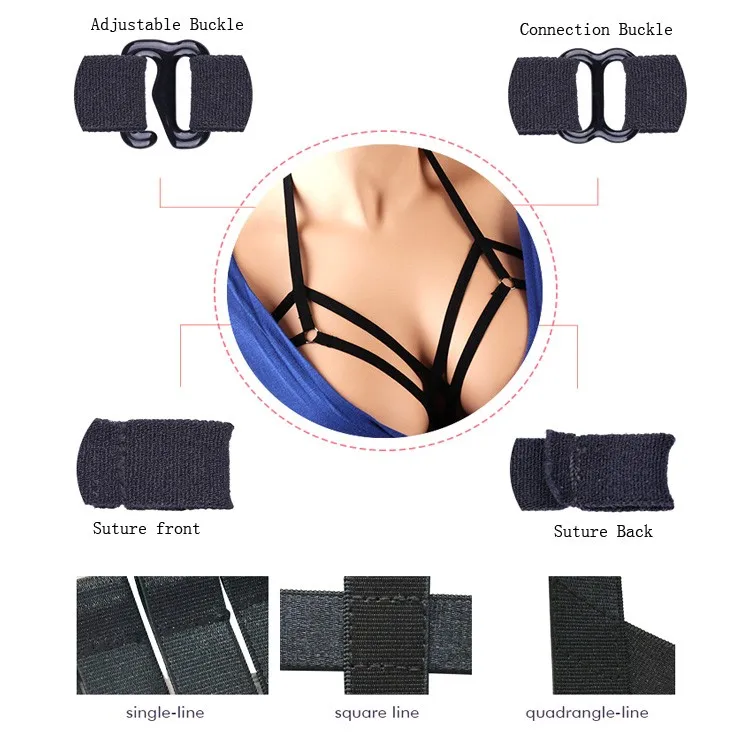Women Harness Elastic Cupless Cage Bra Hollow Out Strappy Crop Top