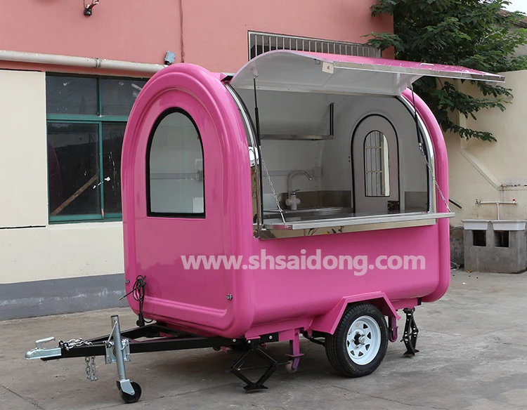 Snack vending mobile food cart/ice cream trailer with wheels CE