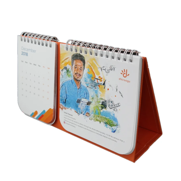 Promotional Folding Paper Creative Desk Calendar Table Calendar 