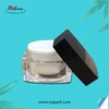 2018 hot selling 5g 10g 15g 30g 50g rectangle square 50g 50ml glass cream jar with unique black lid