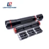 black long range aluminum alloy LED flashlight with telescopic function and anti-skid function