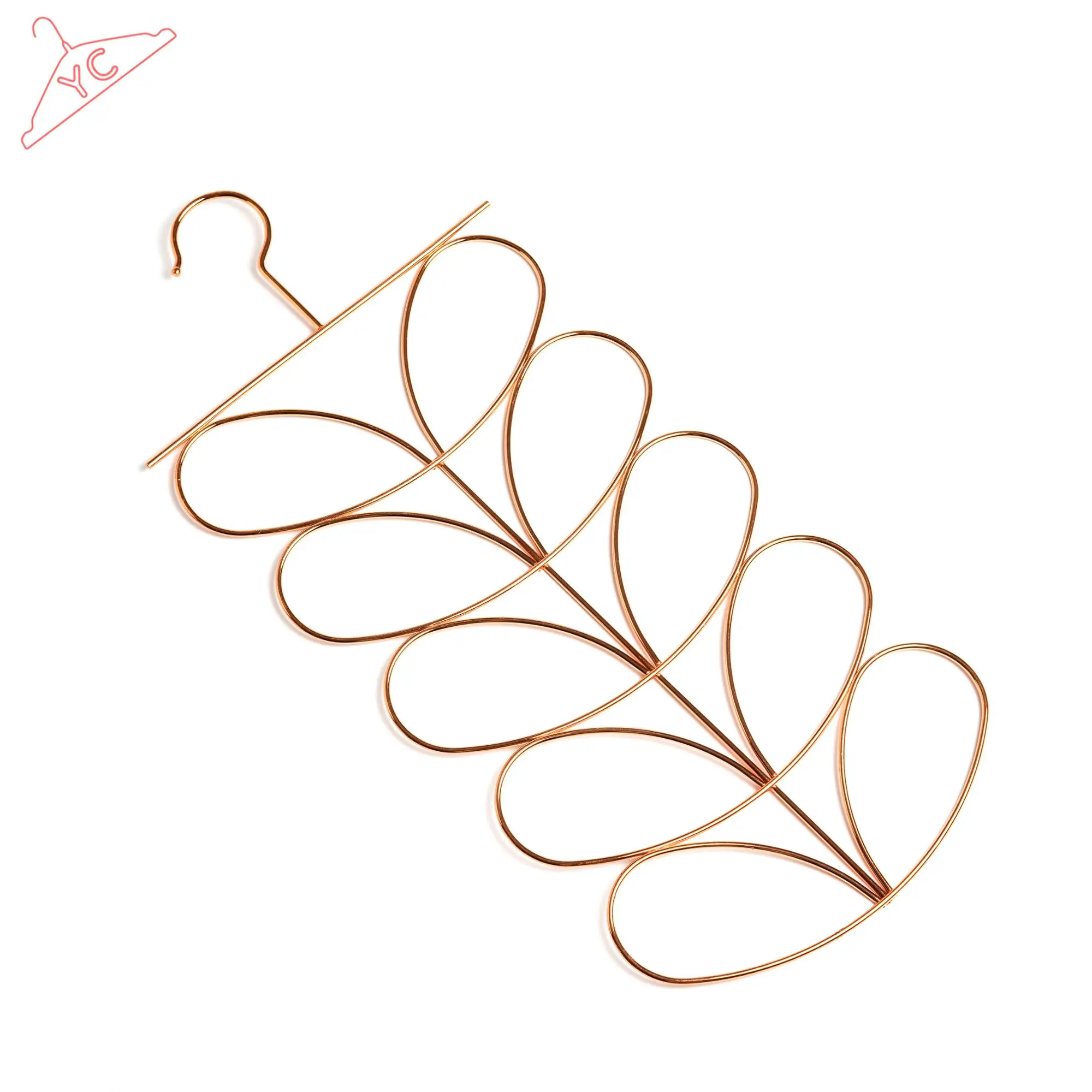 Yc Rose Golden Leaves Shape Hanging Scarf Ring Folding Hanger Buy