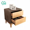 High quality durable mixture color solid wood bedside table with storage drawers