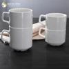 Space-Saving Cups 170ml 215ml 284ml White Ceramic Stackable Mugs