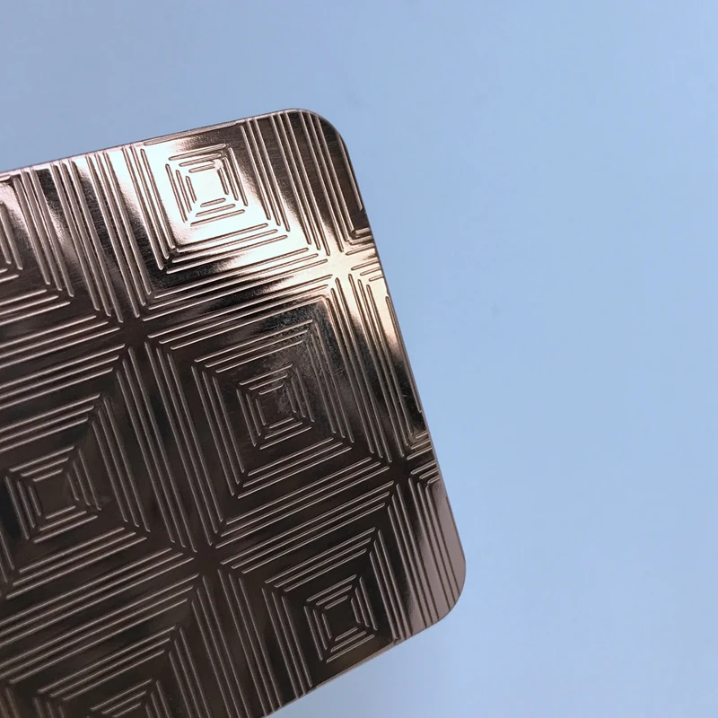 Factory SUS 304 Color Coated Checkered Embossed Stainless Steel Sheet