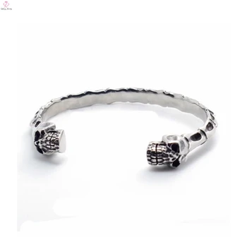 Cool Mens Women 316l Stainless Steel Skull Skeleton Bracelet Fashion Cool Mens Women 316l Stainless Steel Skull Skeleton Bracelet Fashion Silver Stone Ringent Cuff Bangle