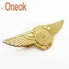 Die Casting Zinc Alloy Wing Badge/Lapel Pin With Gold Plating And Soft Enamel For Pilot