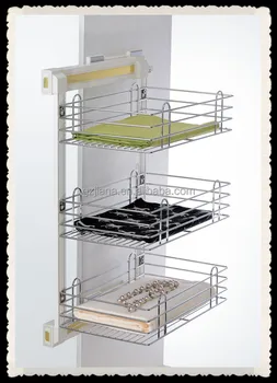 Side Pull Out Three Tier Wire Basket For Wardrobe Buy Three Tier