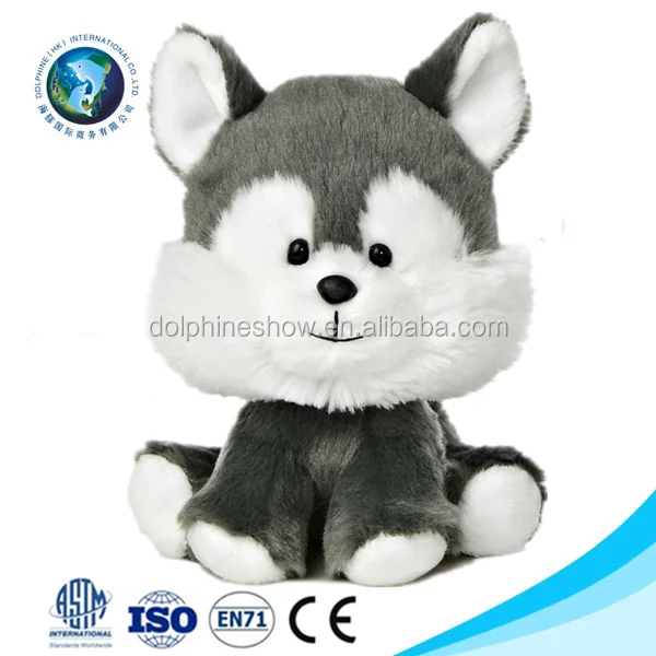 grey stuffed animal dog