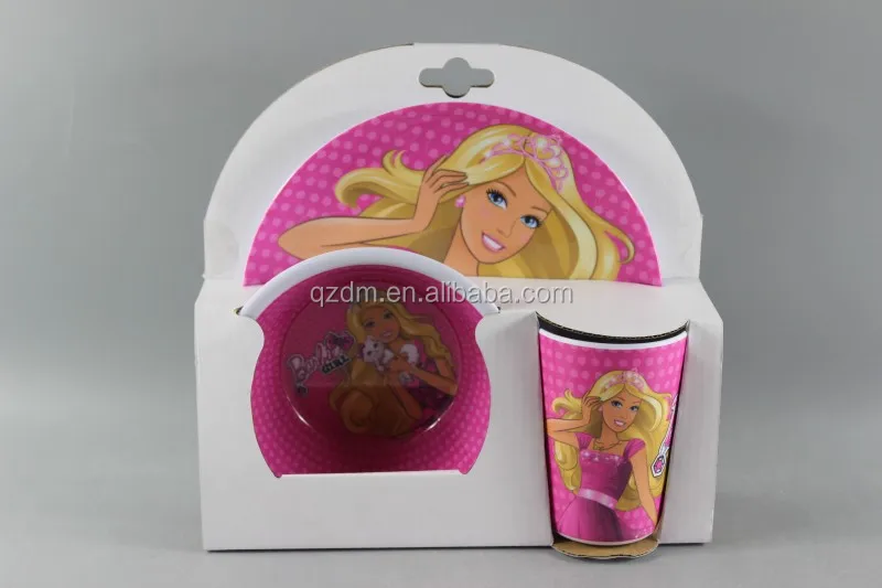 Customized 3pcs Melamine Kids dinner set FDA LFGB