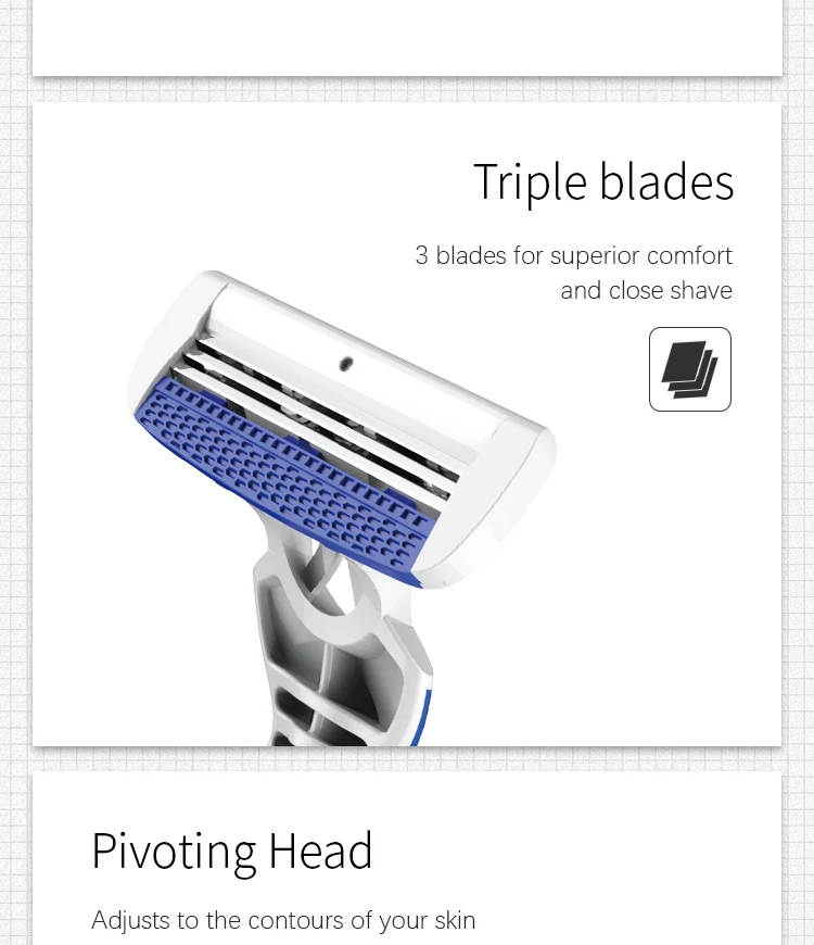 Quality Assured Triple Bade Razor Disposable Lady Razor/ Shaver Super