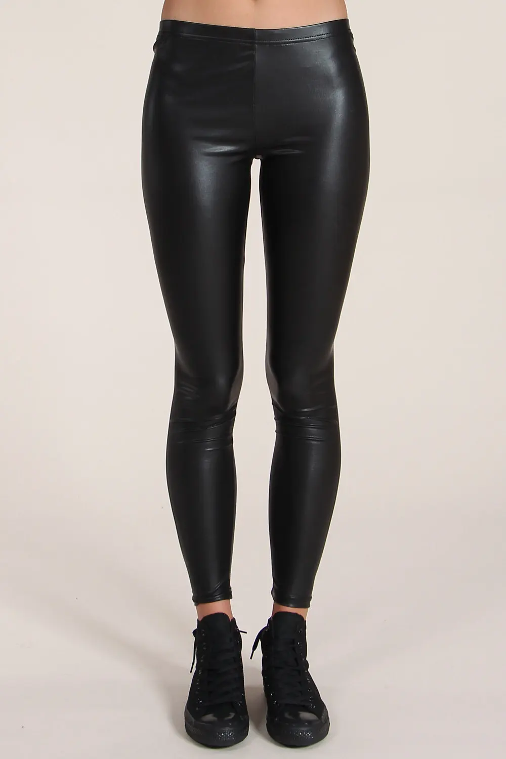 tight black leather pants