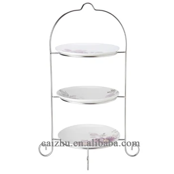 3 Tier Stainless Steel Dinner Plate Racks Dessert Cake 3 Tier Stainless Steel Dinner Plate Racks Dessert Cake