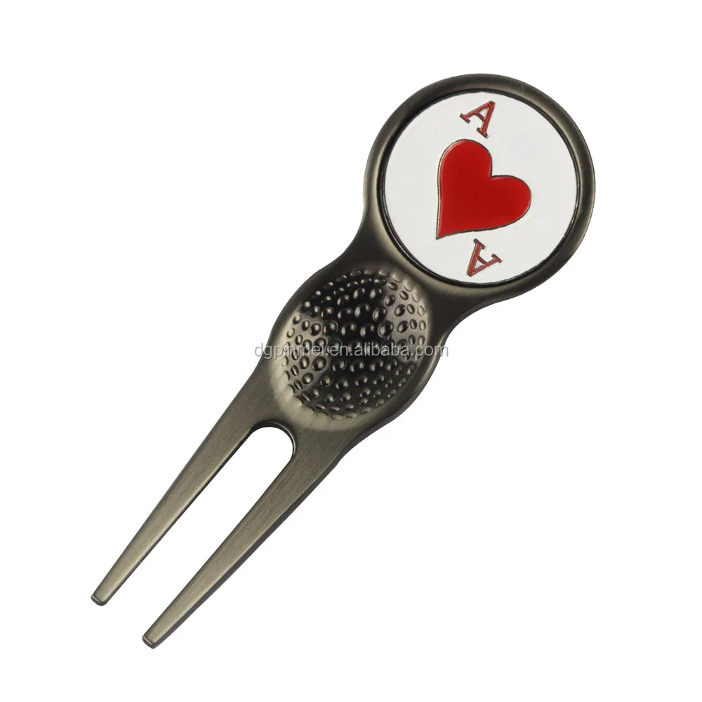 Antique Silver Golf Divot Repair Tools With Custom Tai Chi Ball Markers