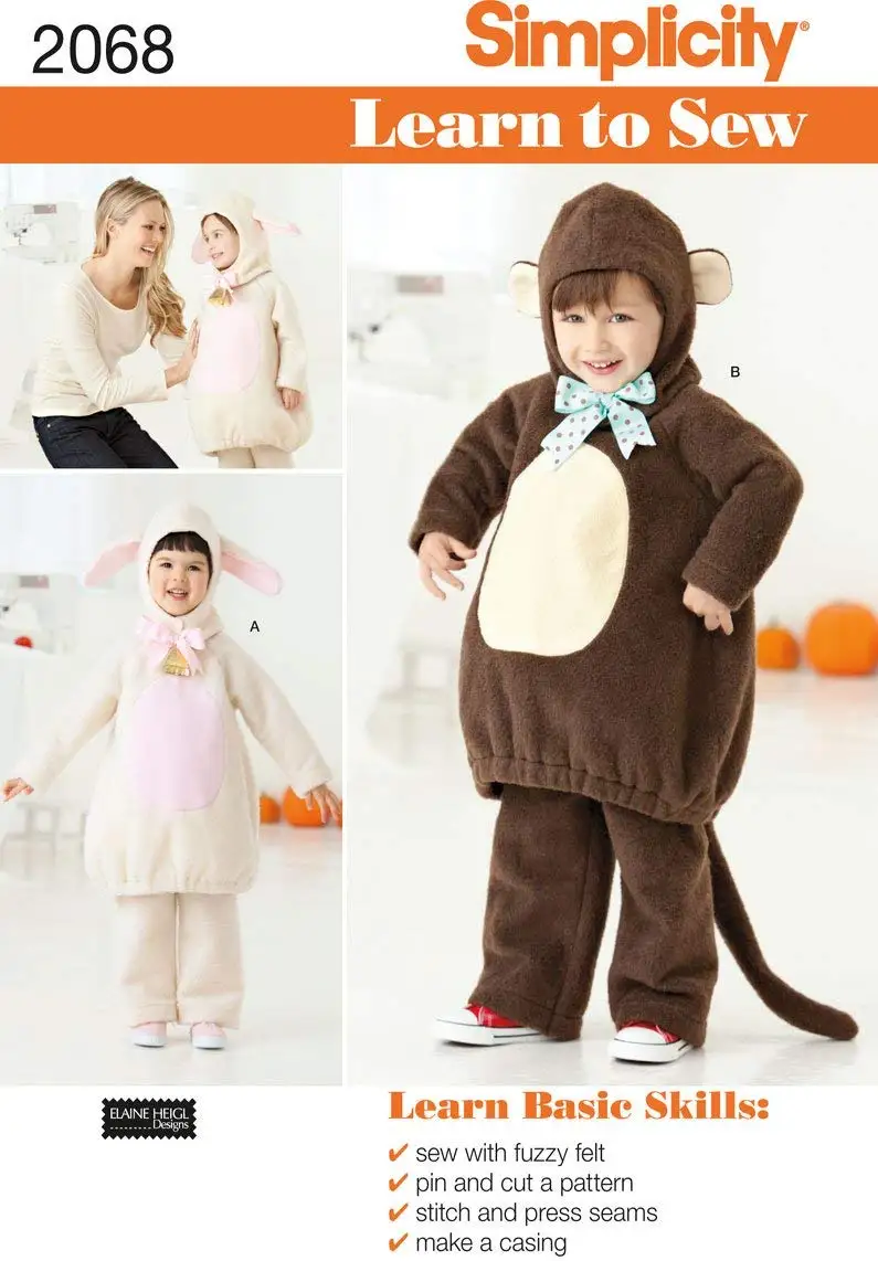 Simplicity Sewing Pattern 2068: Learn To Sew Toddler's Costumes, A (1/2-1-2-3-4)
