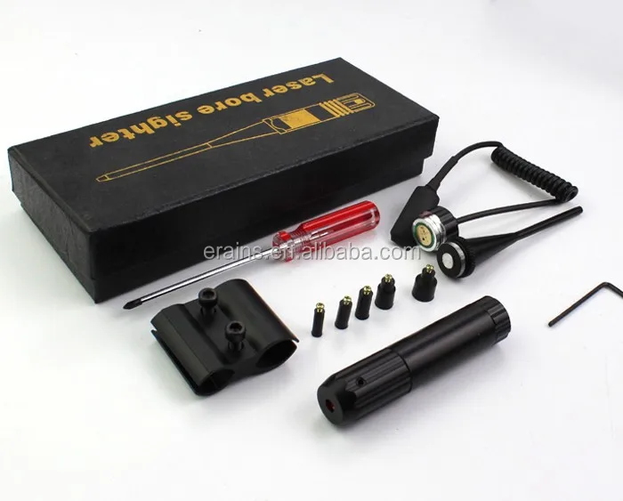 ES-BS-01R Red Laser Bore Sighter with laser sight end switch installed and optional tail pad switch.JPG
