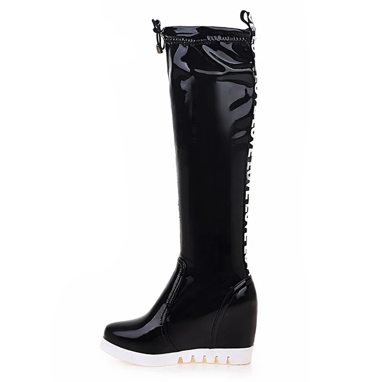 girls black knee high boots