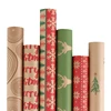 Hot Selling Christmas Elements Printed Brown Kraft Gift Wrapping Paper