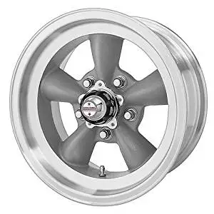 American Racing Custom Wheels VN105 Torq Thrust D Torq Thrust Gray Wheel With Machined Lip (15x10/5x114.3mm, -44mm offset) by American Racing