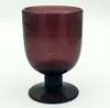 Handmade solid color red white wine glass mouth blown purple glass goblet retro bubble stem drinking ware