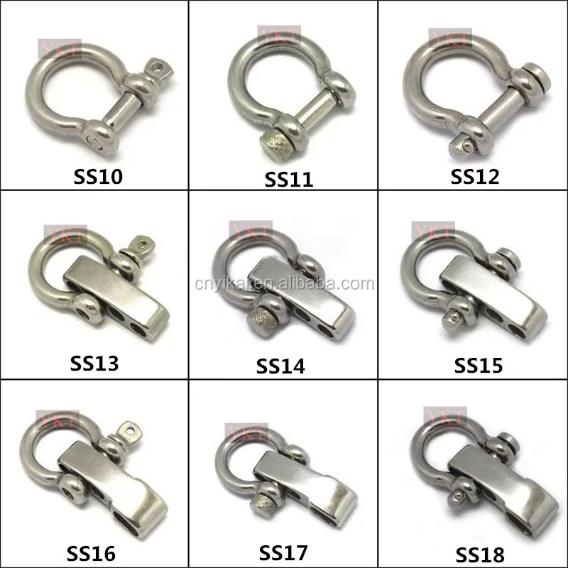 Acero inoxidable grilletes-regulable-u-grilletes para Paracord pulsera-DIY-Clevis pin