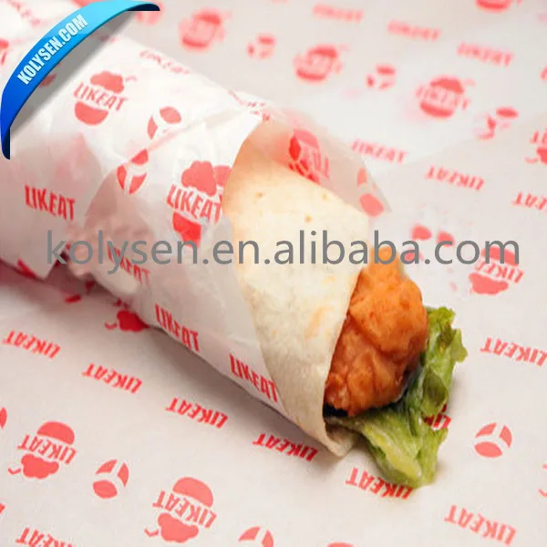 Food Grade New Print Greaseproof Paper for Food Buregers Sandwich Wrap