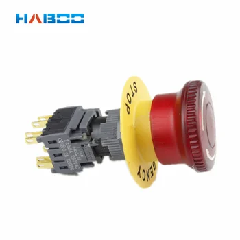 Dia.16mm Illuminated Emergency Stop Switch Led 6v 12v 24v 110v 220v 2no