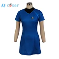 Star Trek Into Darkness Marcus Blue Shirt Uniform Dress Party Halloween Cosplay Costumes For Women Badge
