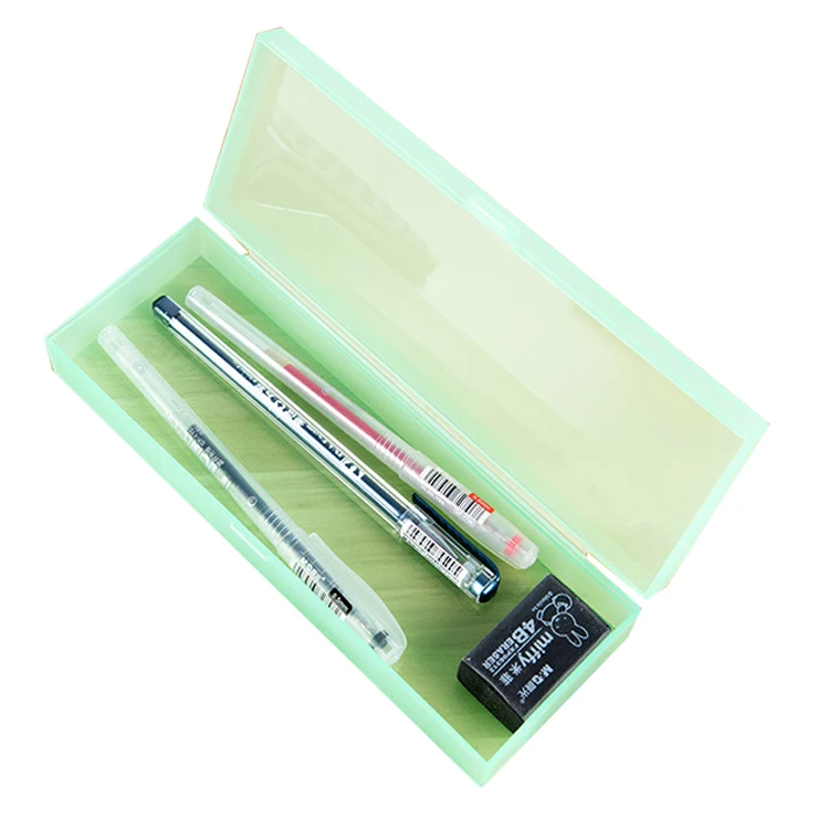 Wholesale Pp Pencil Case Translucent Candy Color Pencil Case Light Weight Simple Pencil Case