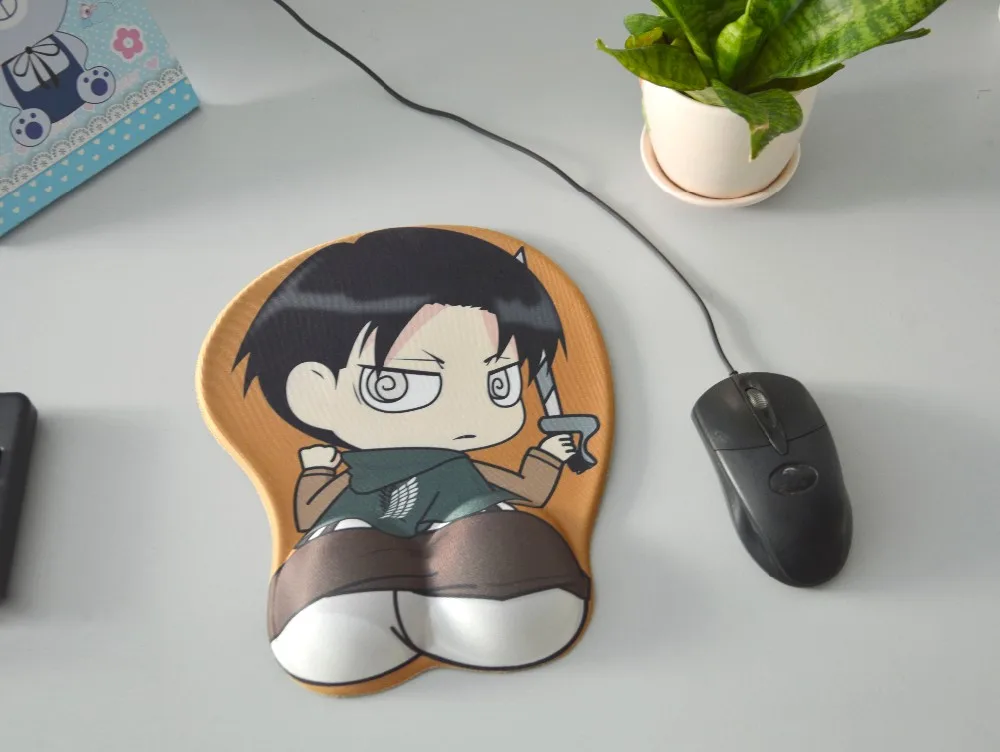 Chico Lindo 3d Suave Gel De Silicona Anime Mouse Pad Con Soporte Muñeca