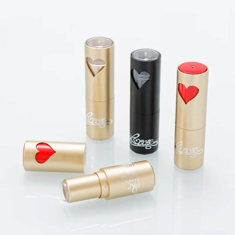 Unique Empty Heart Round Lipstick Container Cosmetics Packaging 12.1mm