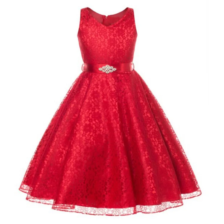 girls red maxi dress