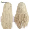 blonde braids wig crochet braid synthetic fiber hair wigs braided lace front million twist braid hair wig
