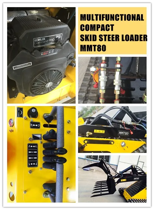 Mini Track Skid Steer Tractor with front end loader MMT80