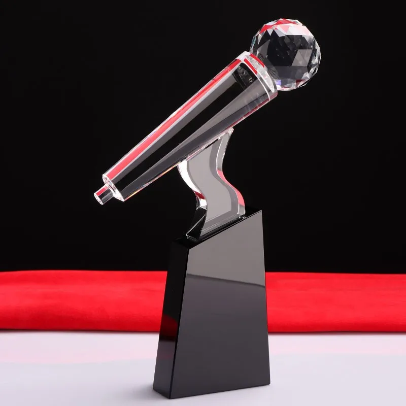 Wholesale Custom Note Music Mike Award Microphone Crystal Trophy For Music Awards Gifts Buy