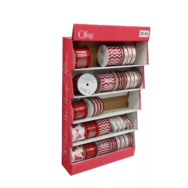 Food Printing Customized Cardboard Floor Display Rack Food Corrugated Paper Display Rack Popular Cardboard Display Rack for Prom 5