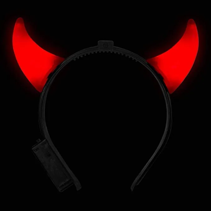 Led Clear Crystal Devil Horns Devil Horns Headband Horns Led Headband