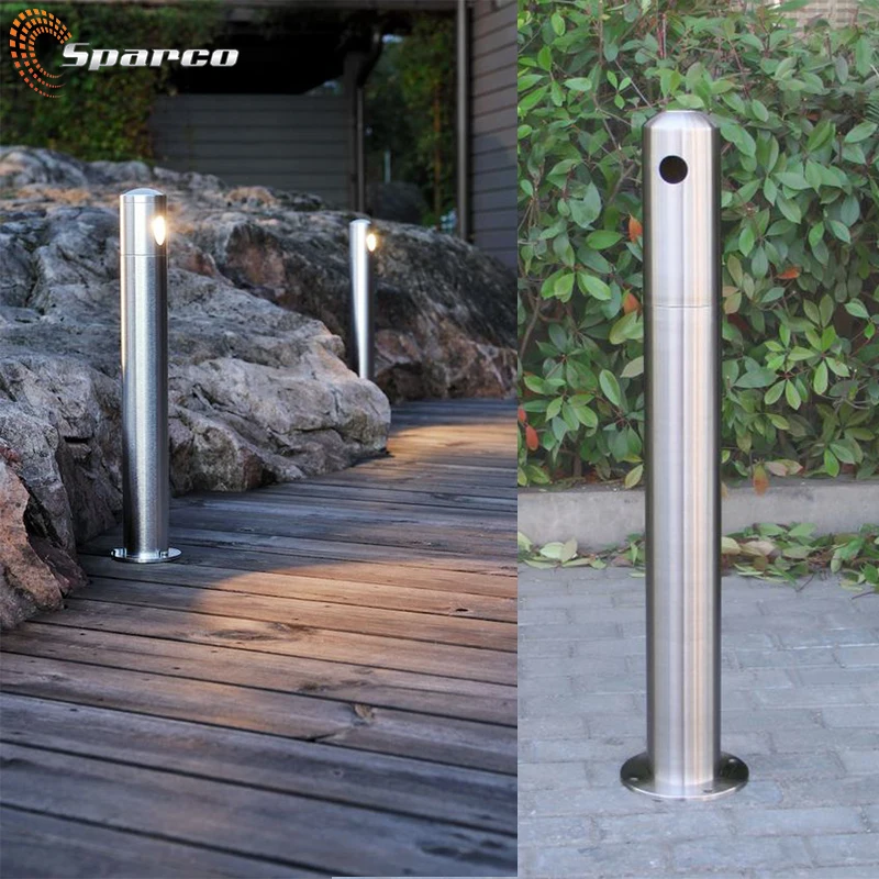 Attractive satin brushed finished stainless steel outdoor bollard led ip65