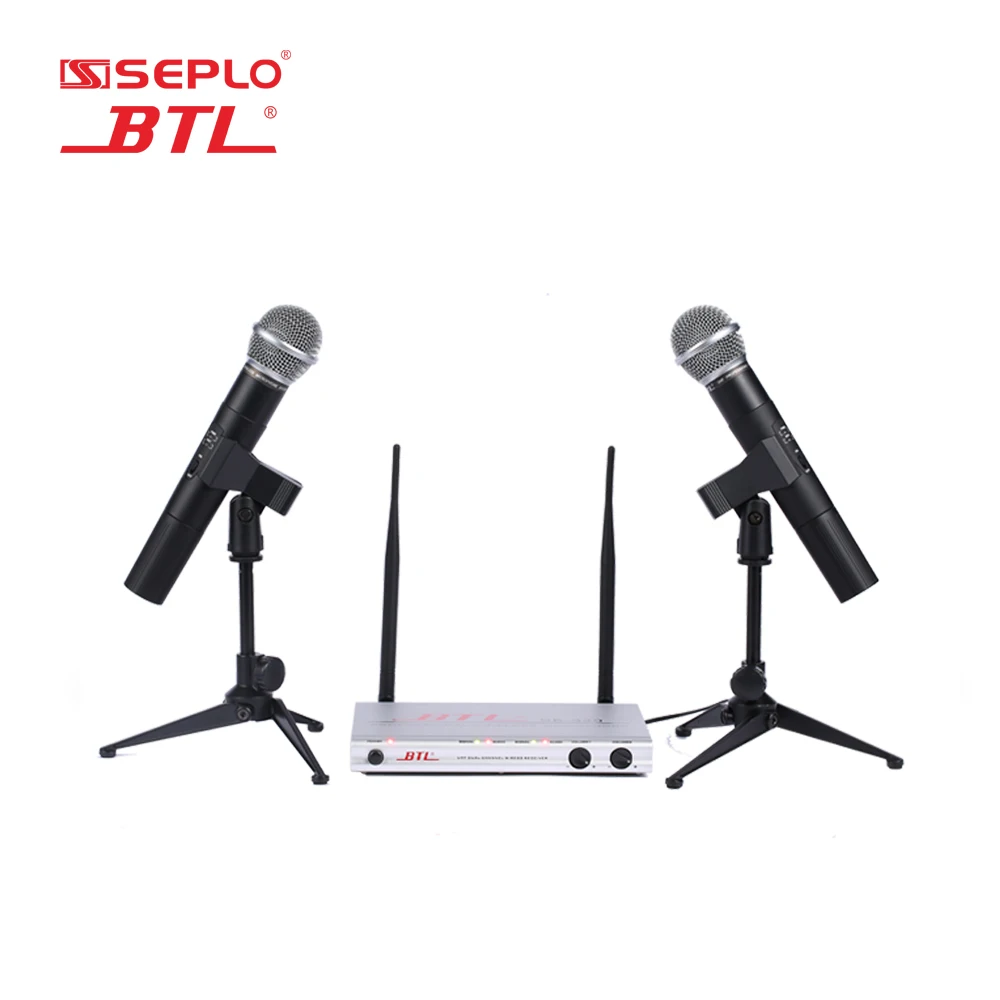Btl Professional Wireless Vocal Mic Set 2 Uhf Dynamic Handheld Wireless