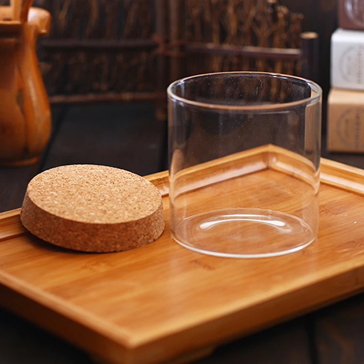 Wholesale Custom 250 Ml Glass Storage Cookie Food Jar With Cork Wooden ...