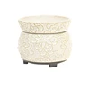 Cream Floral Wax Candle Warmer Electric Oil Burner