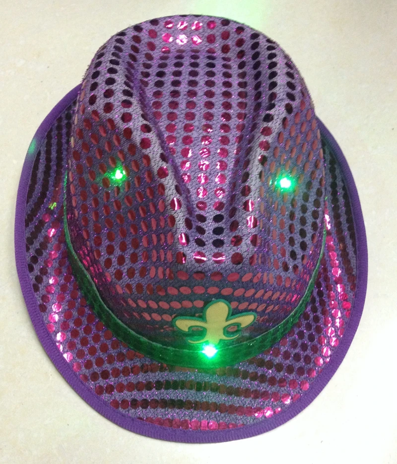 FEDORA HATS PARTY HAT LIGHTS SALE! PINK SEQUIN FLASHING L.E.D