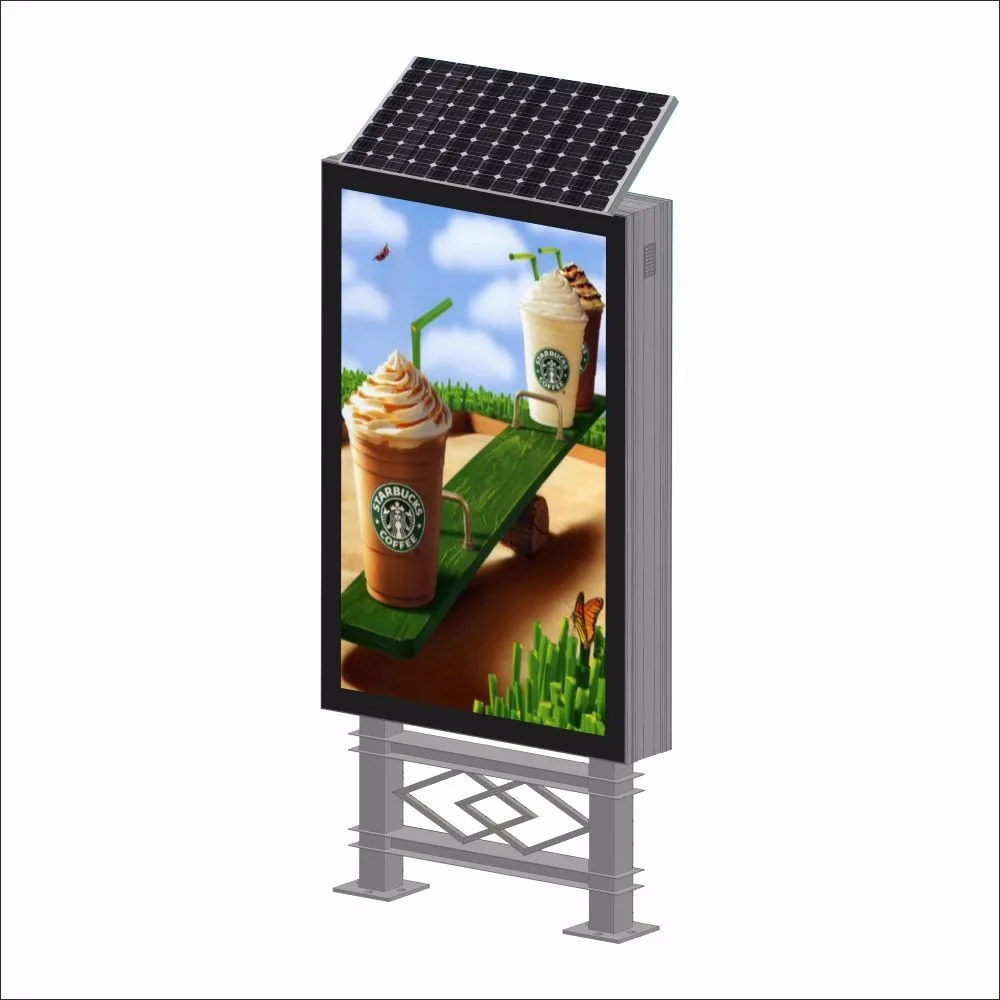 product-New Style Metal Advertising Scrolling Light Box Solar Light Box With Dustbin-YEROO-img-5
