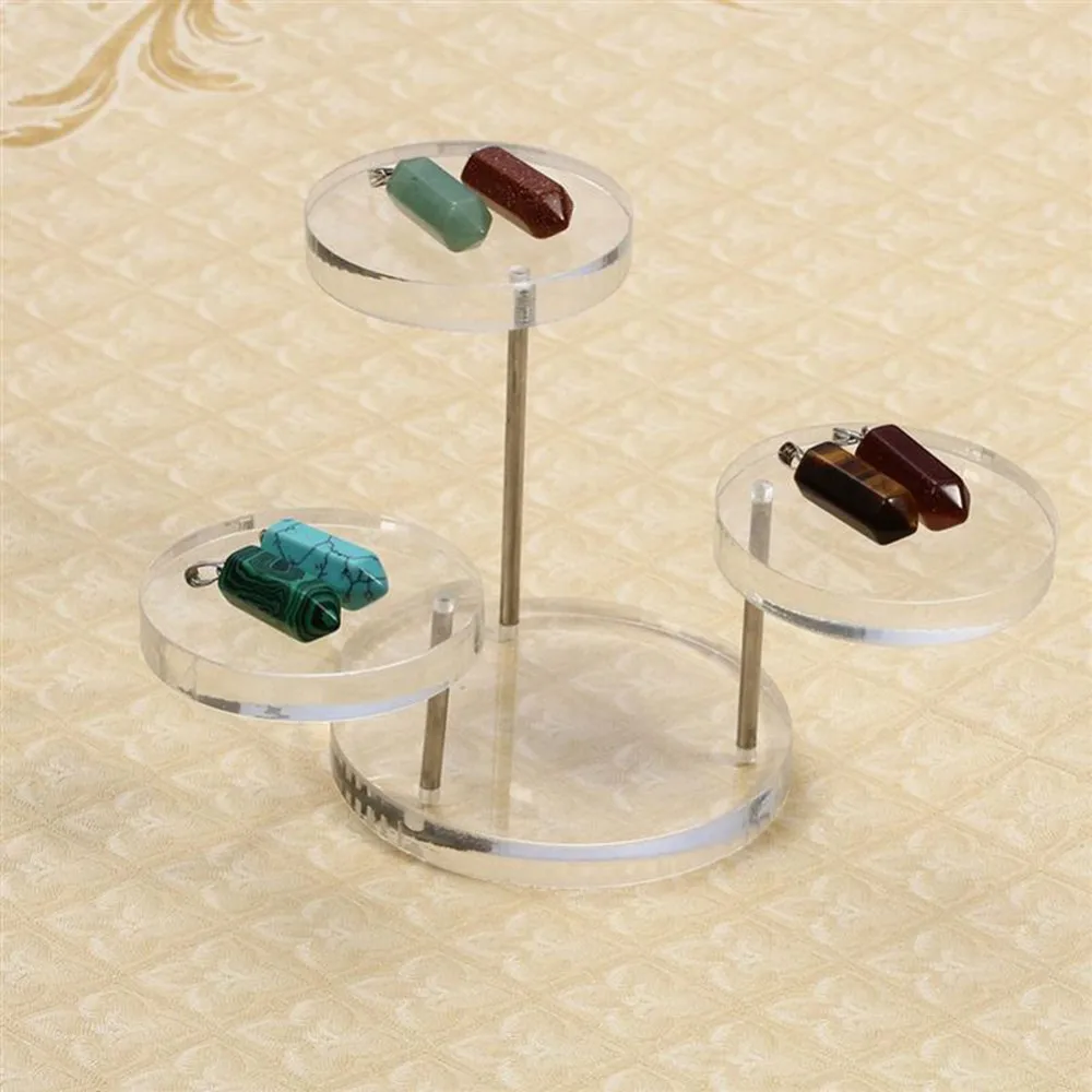 Custom Fashion 3 Tier Acrylic Jewelry Display Stand Elegant Earring
