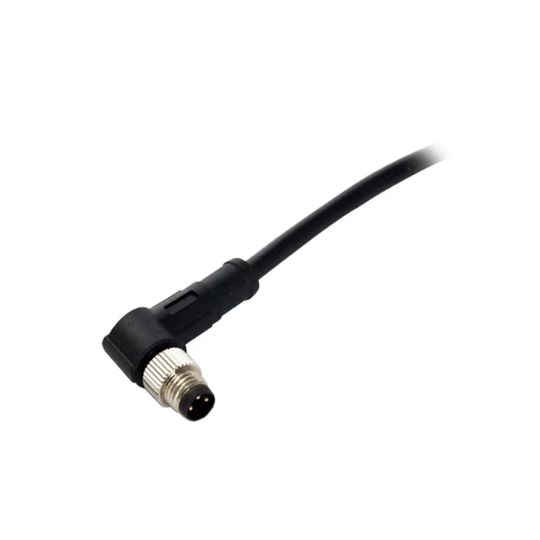 ip68 waterproof m8 4 pin female angle cable circular connector