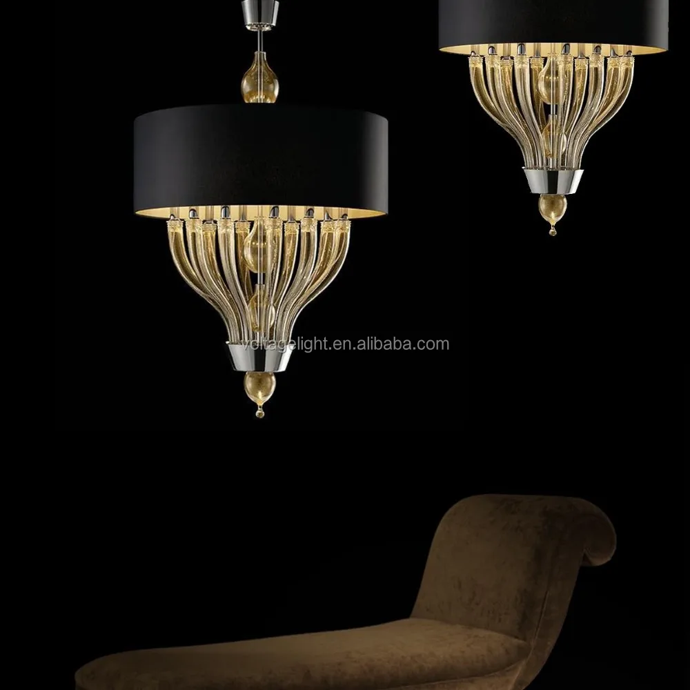 Moderne italiaanse mooie kristallen glazen kroonluchter verlichting mat zwarte ronde opknoping lamp