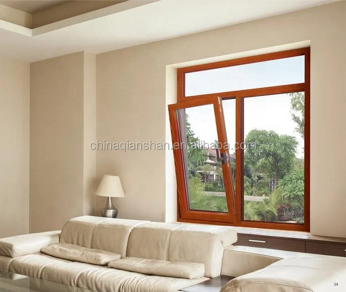 China factory price Customized Aluminium Tilt Turn double glazed Window With Manual Blinds for apartment