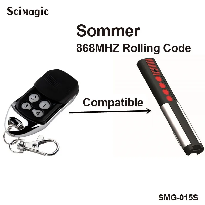 Télécommande 2 canaux d'origine SOMMER TX03 868 Mhz rolling code 4026 
