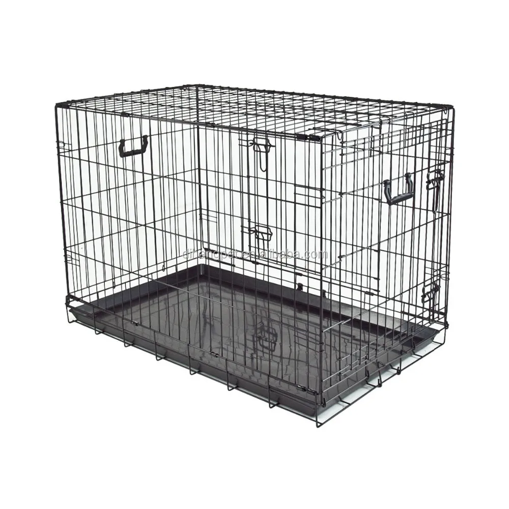 Made In China Factory Popular Folding Double Door Black Dog Cage - Buy ...